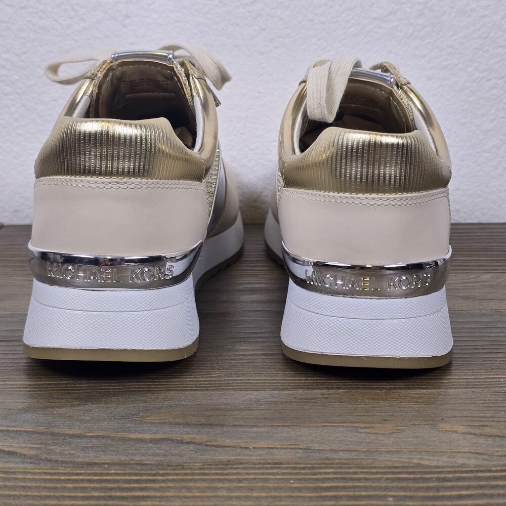 Michael Kors- Allie Trainers - Size 9.5 gold glitter mesh and metallic panel - Picture 7 of 11